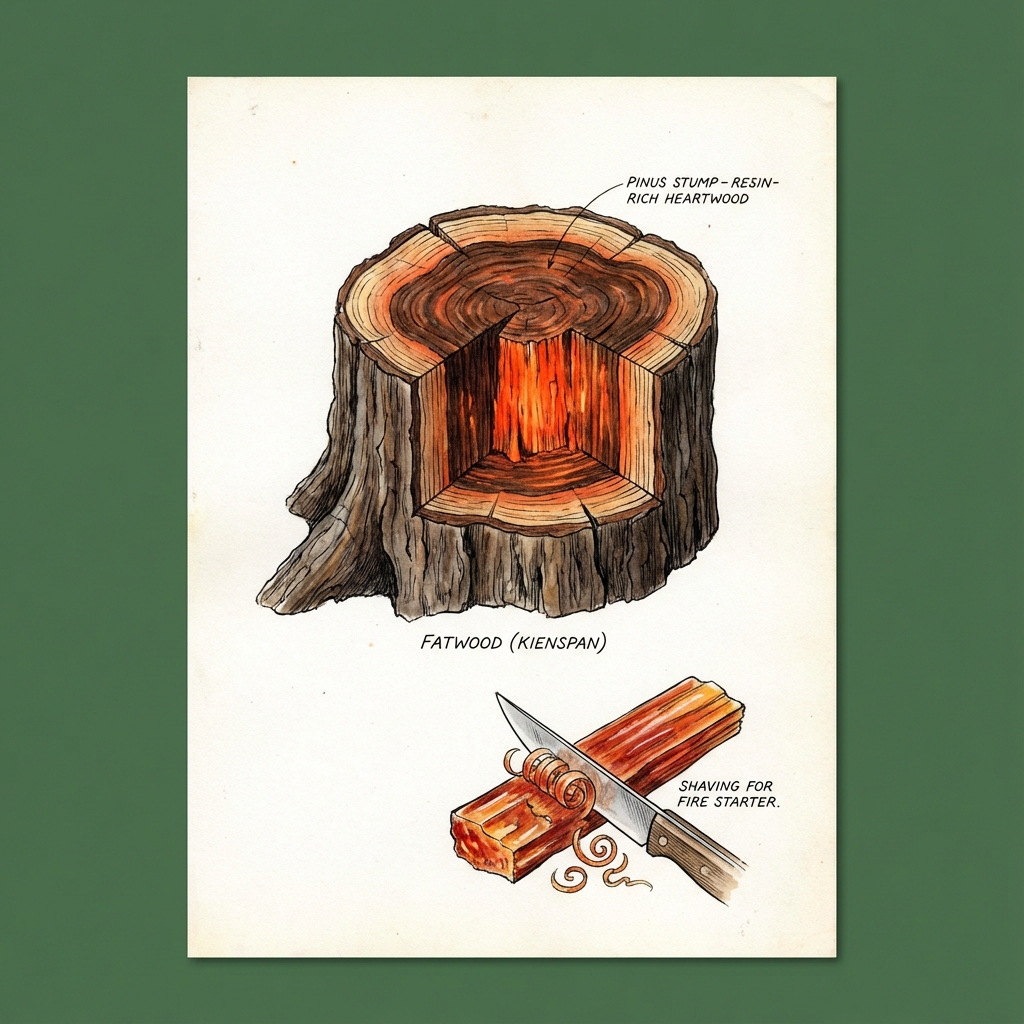 Kienspan und Fatwood