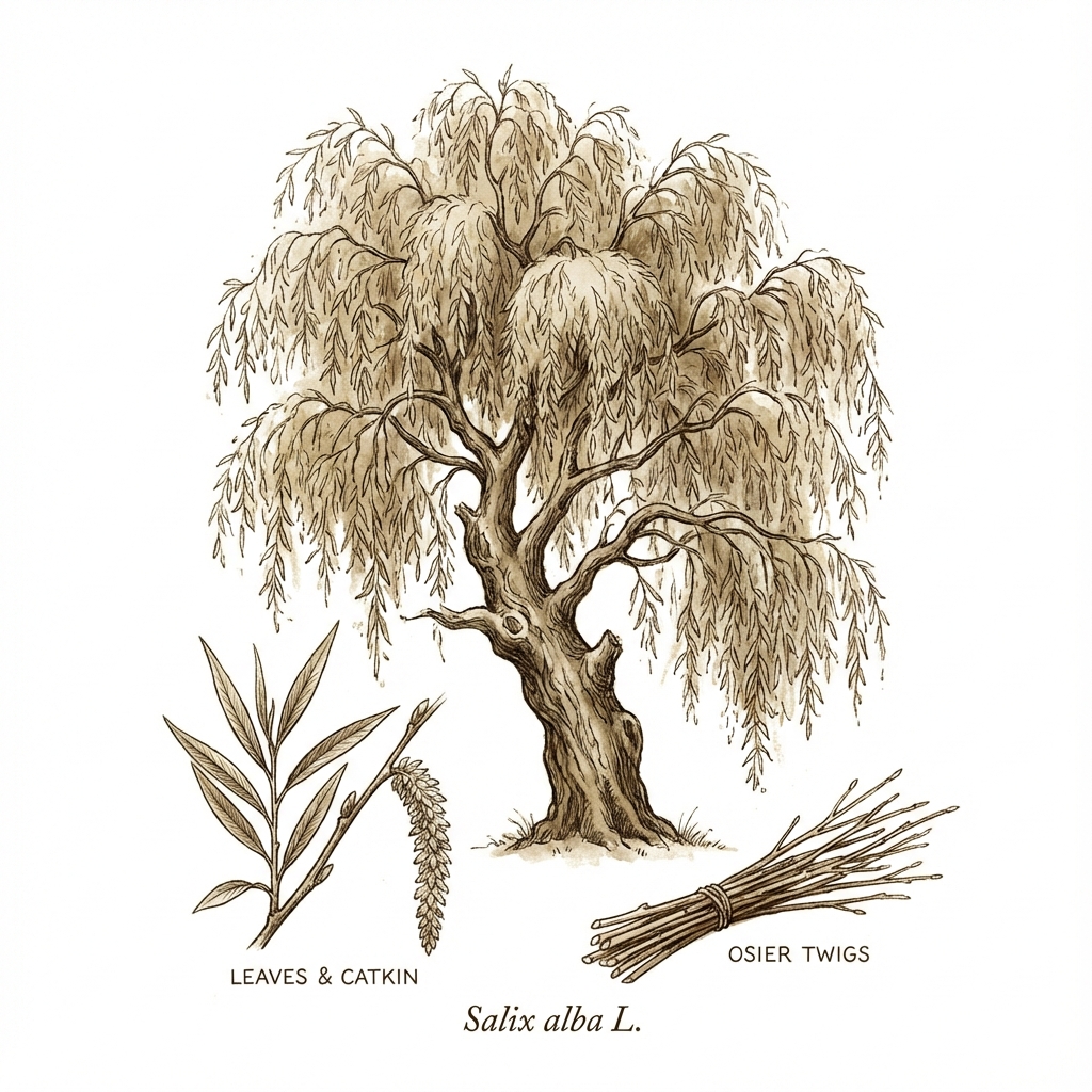 Silberweide Baum und Zweige